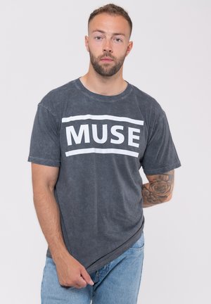 MUSE BAND LOGO DIP DYE WASH - Print T-shirt - black