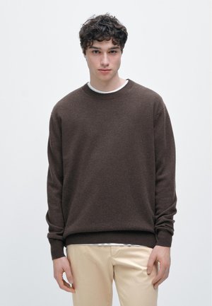 Massimo Dutti CREW NECK - Svetr - dark brown
