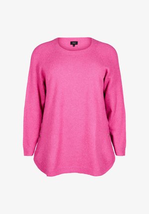 Roosa pika varrukaga kampsun ümarate kaelustega, laia lõikega ja soonikservaga. Omab külgsuurendusi ja väikest logotagi alumisel küljel.