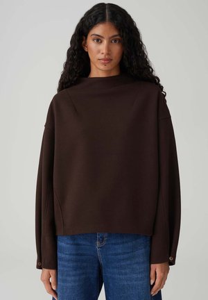 SOFT WITH VARIABLE SLEEVE DESIGN - Felpa - coffee bean