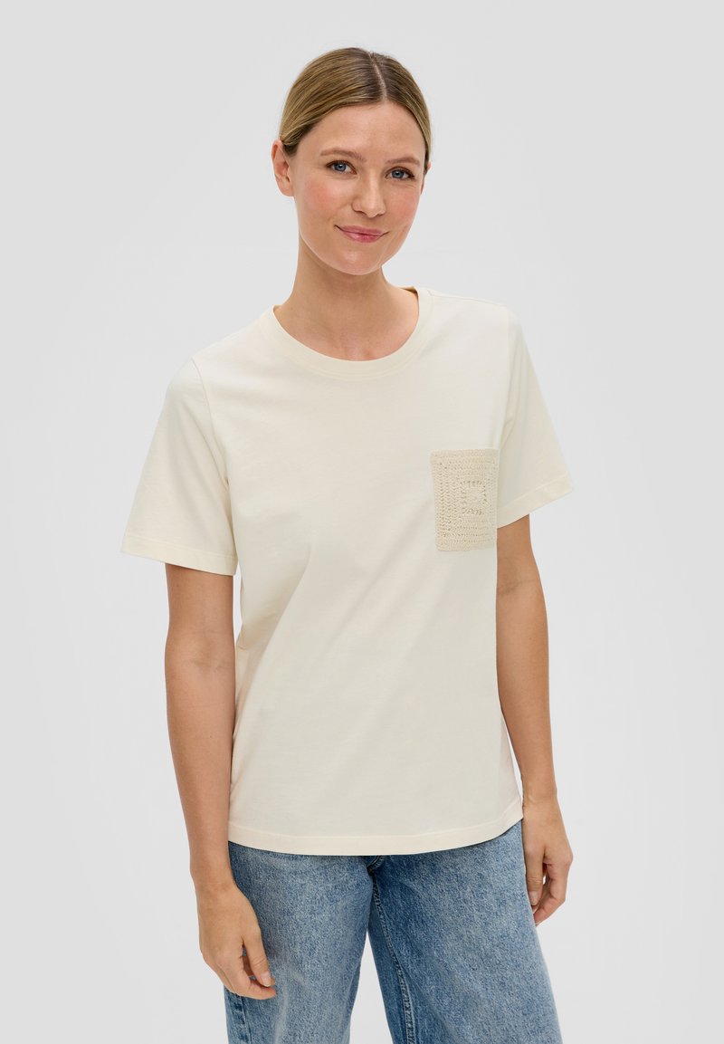 s.Oliver MIT - DETAIL - T-shirt print - beige