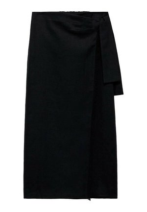 Mango PAREO - Suknja na preklop - black