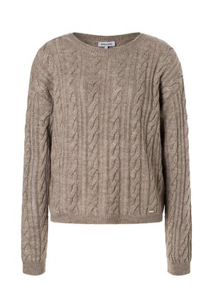 Strickpullover - taupe melange