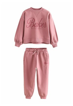 REGULAR FIT - 2 PIECE FLOCK  SET  . - Tracksuit - dusky pink