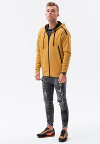 Ombre Felpa con zip - mustard