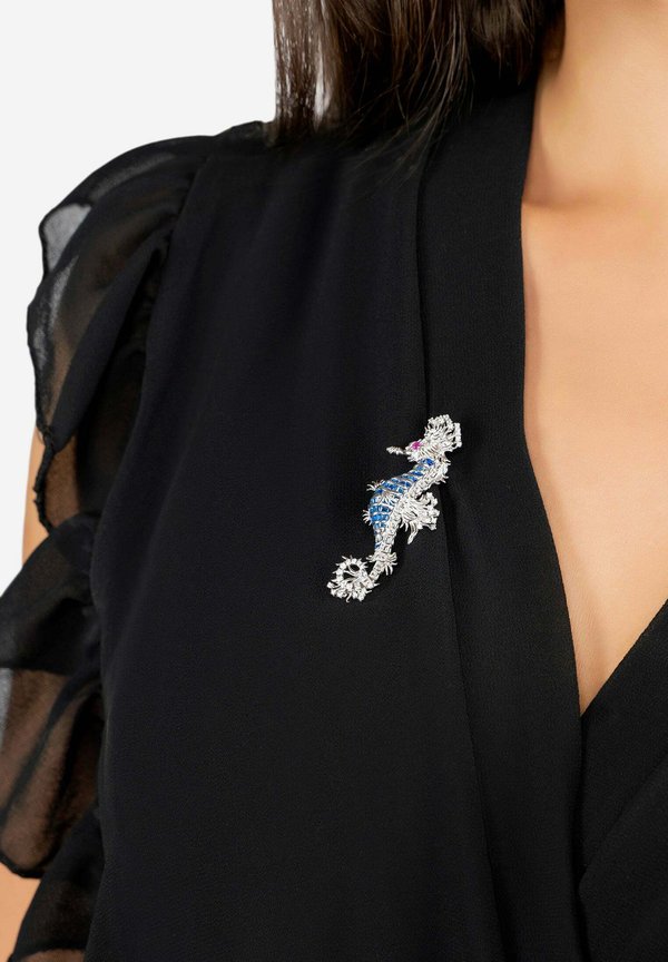 SEAHORSE SAPPHIRE - Brooch - silver