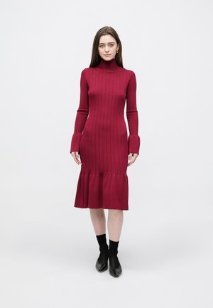 Malina AMALIA HIGH NECK - Denní šaty - deep red