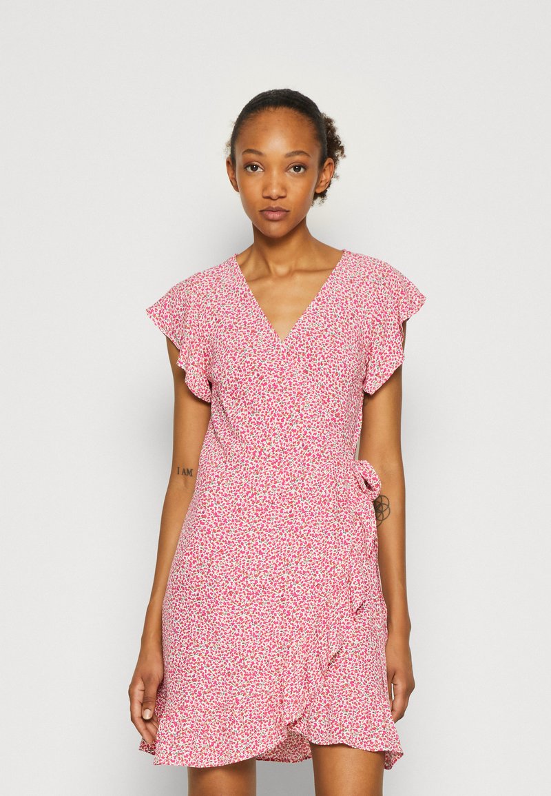 VILA VIFINI WRAP SHORT DRESS - Kasdienė suknelė - pink yarrow
