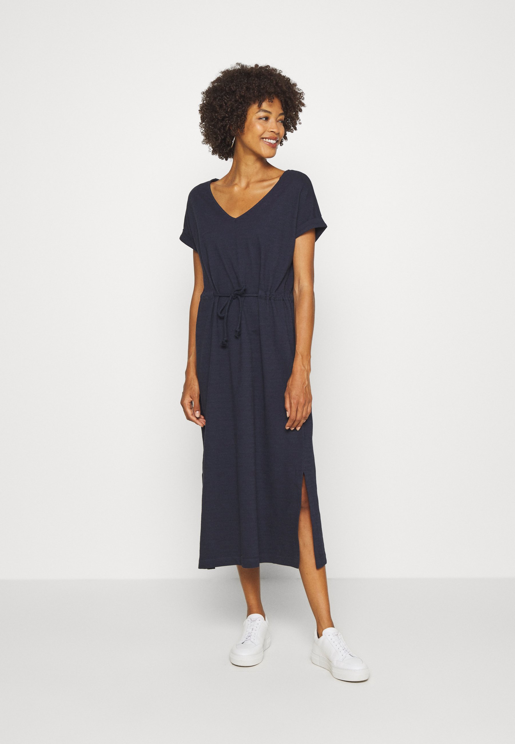 Esprit Kaftan Dress Freizeitkleid Navy Dunkelblau Zalando De 
