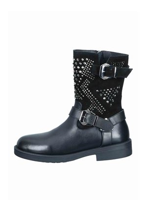 Cowboy/biker ankle boot - schwarz
