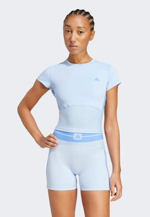adidas Performance T-Shirt sport - glow blue   blue fusion