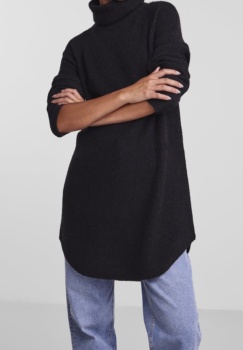 Pieces Stickad tröja - black