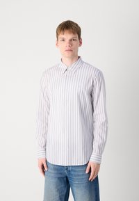 Calvin Klein MULTI STRIPE STRETCH SLIM - Camisa - gray marble