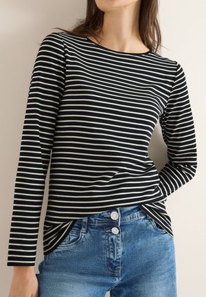 GESTREIFTES - Langarmshirt - schwarz