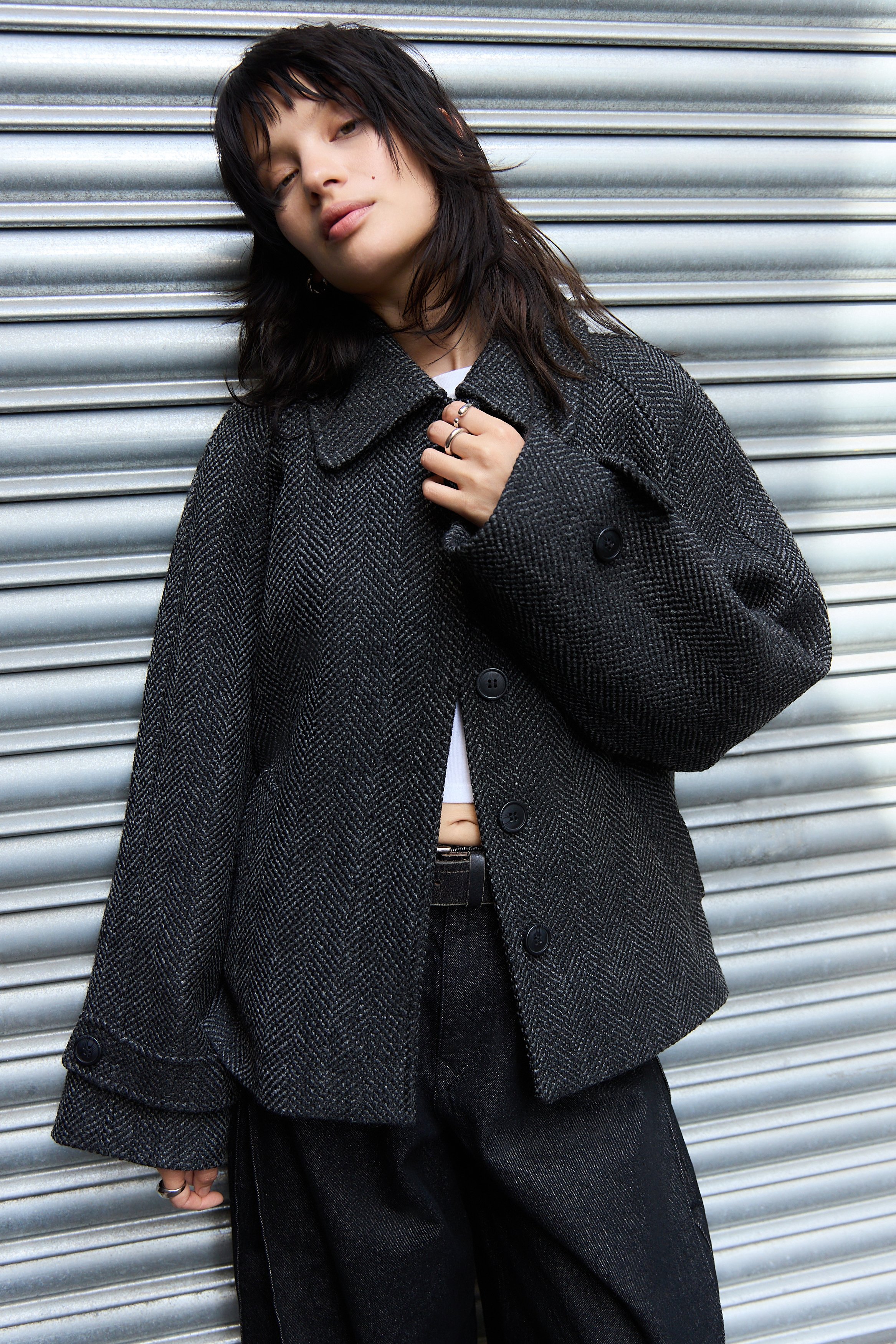 BDG Urban Outfitters VIENNA SWING - Short coat - grey - Zalando.co.uk