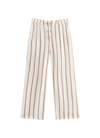 STRIPED-DRAWSTRING - Tygbyxor - off white