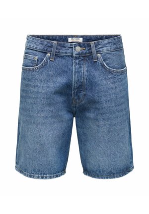 Only & Sons ONSEDGE GESCHNITTEN - Jeansshort - dark blue denim