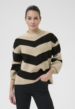 VERANA - Pulover - feather gray m black stripe