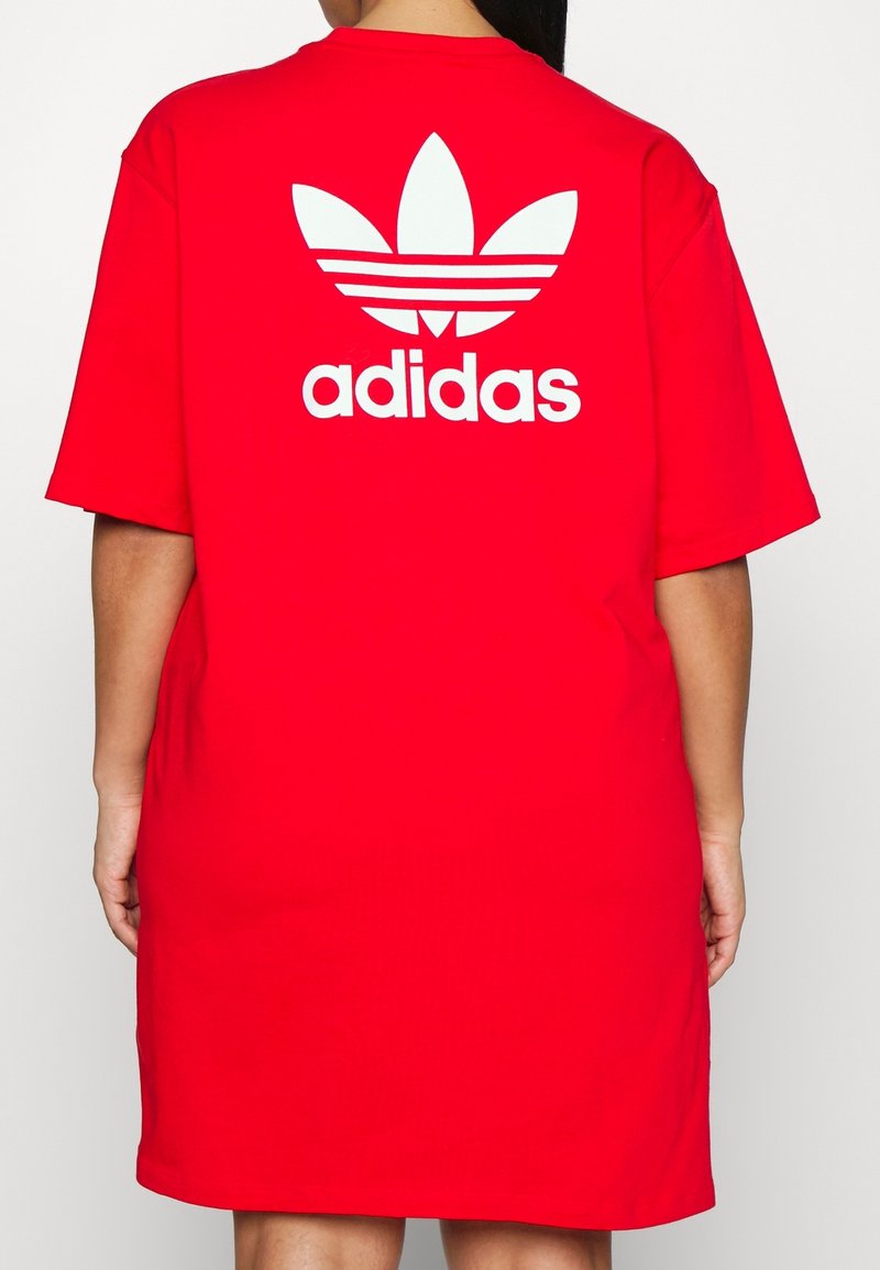 open lace back dress adidas Women's Essentials 3-Stripes Single Jersey Fitted T-Shirt Dress