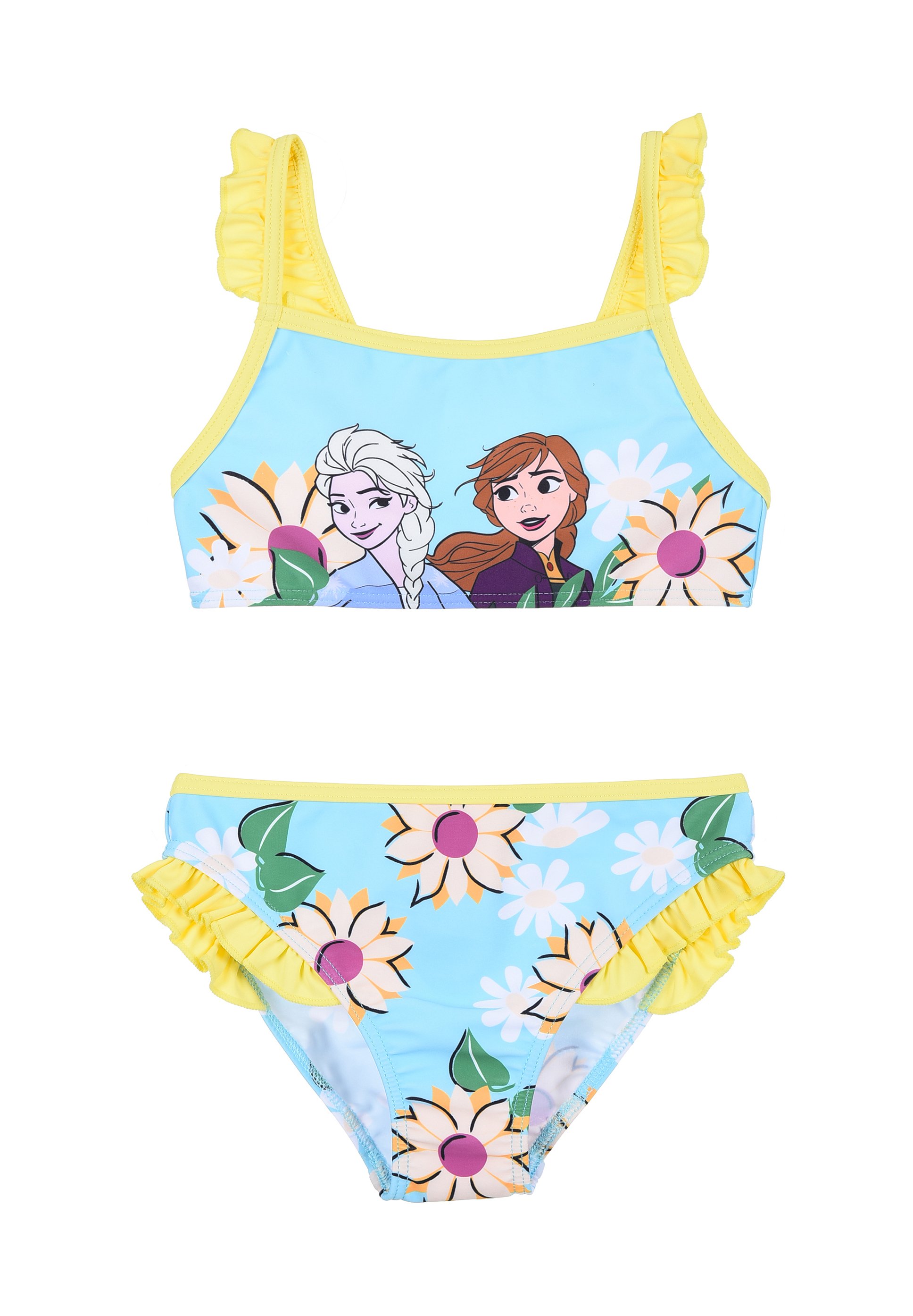 Costume Intero Frozen Elsa E Anna Per Bambina 3-10 Anni – MJDW Costume Da Bagno Blu In Poliestere - 3