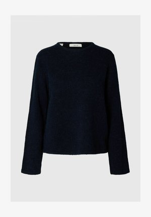 Selected, SLWLULU NEW LS KNIT O-NECK NOOS - Pullover - dark sapphire