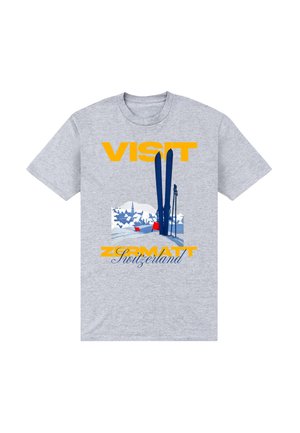 VISIT ZERMATT GRAPHIC - Camiseta estampada - oxford grey