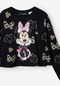 Desigual SEQUINED MINNIE MOUSE - Langarmshirt - black
