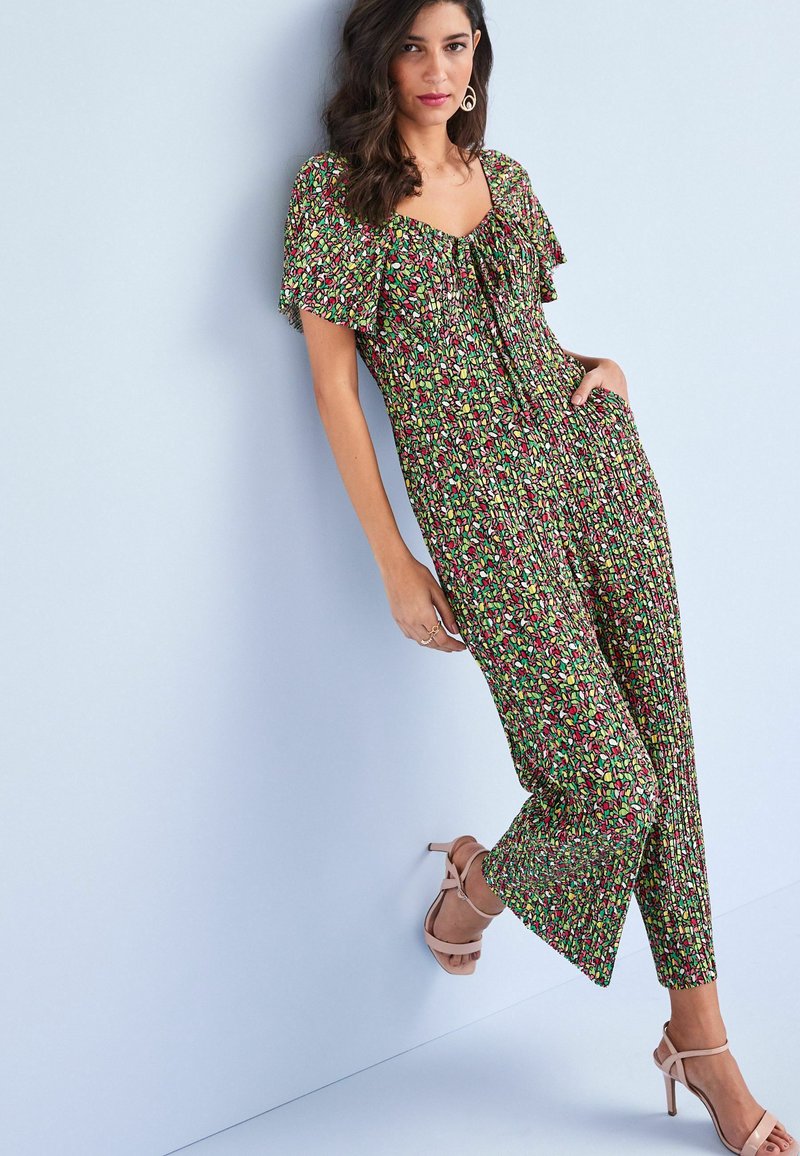Next SHORT SLEEVES PLISSE JUMPSUIT Jumpsuit multi colour leaf print