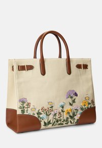 Lauren Ralph Lauren DEVYN TOTE LARGE - Veľká kabelka - riviera floral/sand/tan