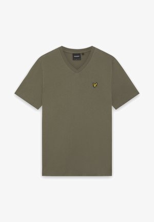 Lyle & Scott, V NECK - T-shirt basic - khaki ash