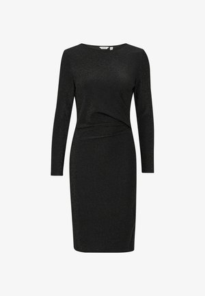 Musta, pitkähihainen mekko, joka on valmistettu kiiltävästä kankaasta. Mekko on vartaloa myötäilevä ja siinä on vääntöyksityiskohta vyötäröllä. Pituus polveen saakka.