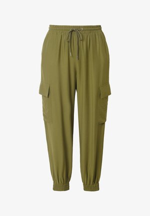 Studio Untold, WIDE LEG ELASTIC WAIST CARGO PANTS - Cargobroek - moss green