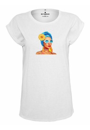 CLASSIC ROLL UP SUNFACE - Print T-shirt - weiß