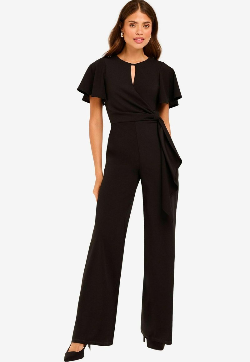 Lipsy FLUTTER SLEEVE TIE SIDE WIDE LEG - REGULAR FIT - Kombinezons - black