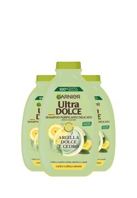 Garnier - SHAMPOO ULTRA DOLCE, SHAMPOO PER CAPELLI CHE TENDONO A INGRASSSARSI, ARGILLA E CEDRO, 400 ML - 3 PACK - Shampoo Immagine in miniatura 1