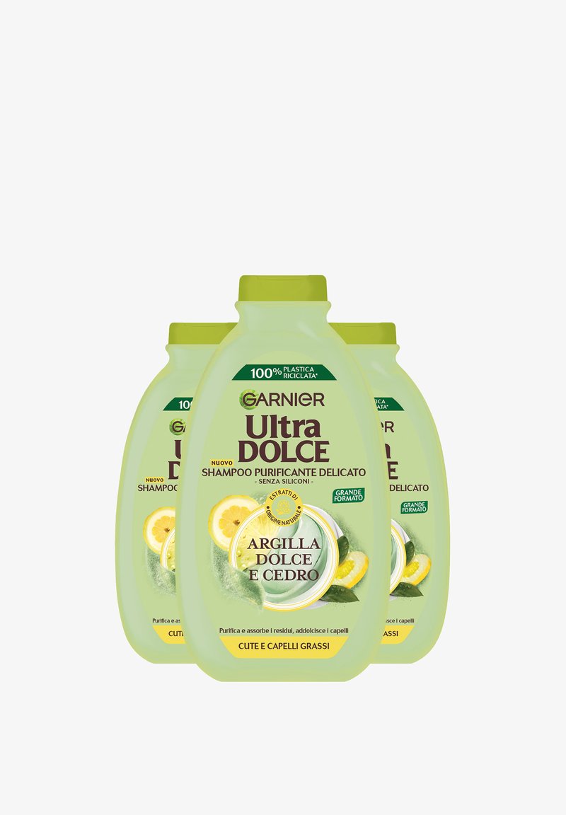 Garnier - SHAMPOO ULTRA DOLCE, SHAMPOO PER CAPELLI CHE TENDONO A INGRASSSARSI, ARGILLA E CEDRO, 400 ML - 3 PACK - Shampoo, Ingrandire