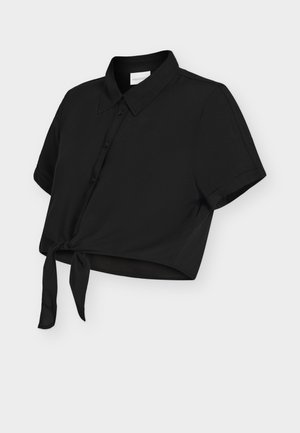 MAMALICIOUS, MLNORMA CROP SHIRT - Skjorter - black