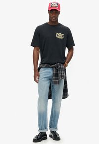 Superdry & Co BIKER ROCK GRAPHIC  - T-shirt print - heavy metal black