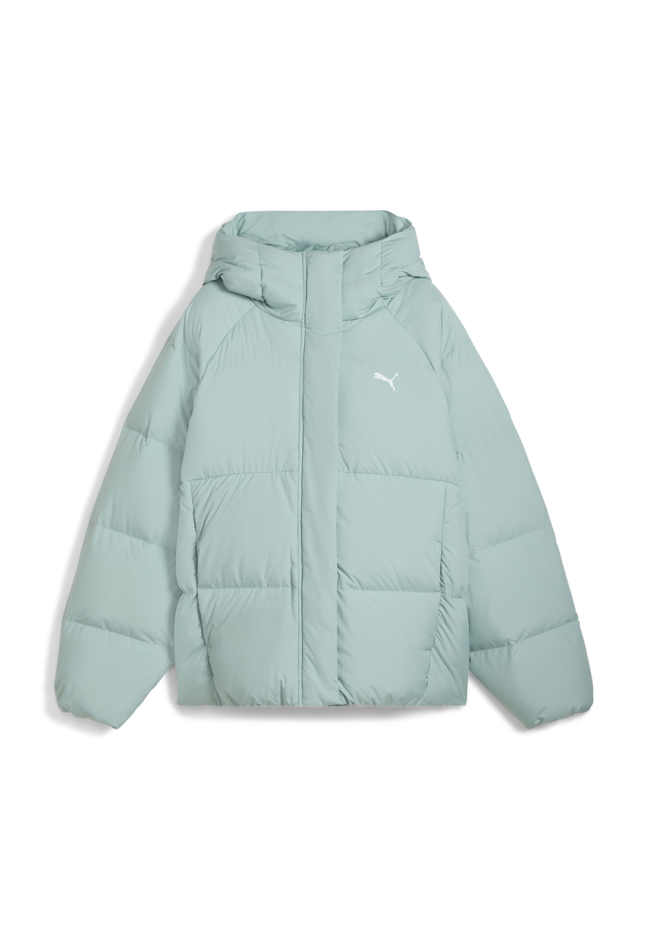 Puma PUFFER MIT KAPUZE - Down jacket - light moss/mint - Zalando