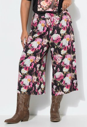 Studio Untold HYDRANGEA PRINT ELASTIC WAIST CULOTTES - Pantalon classique - fuchsia pink