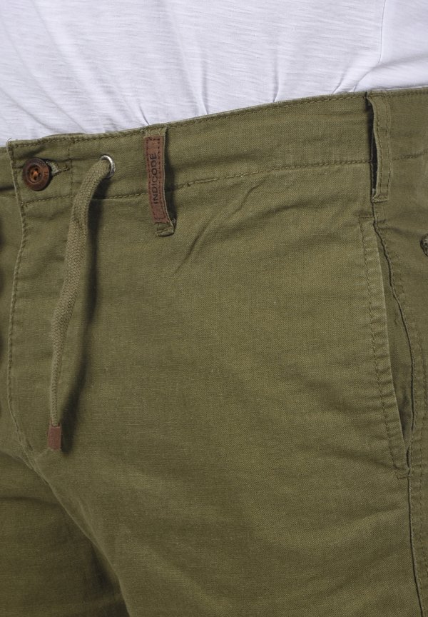 IDMOSES LINEN MIX - Shorts - dark olive2