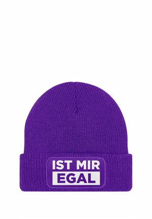 MIT PATCH SPRUCH IST MIR EGAL - Beanie - violett