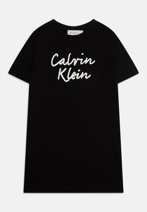 Calvin Klein Jeans SCRIPT LOGO DRESS - Jerseyjurk - black