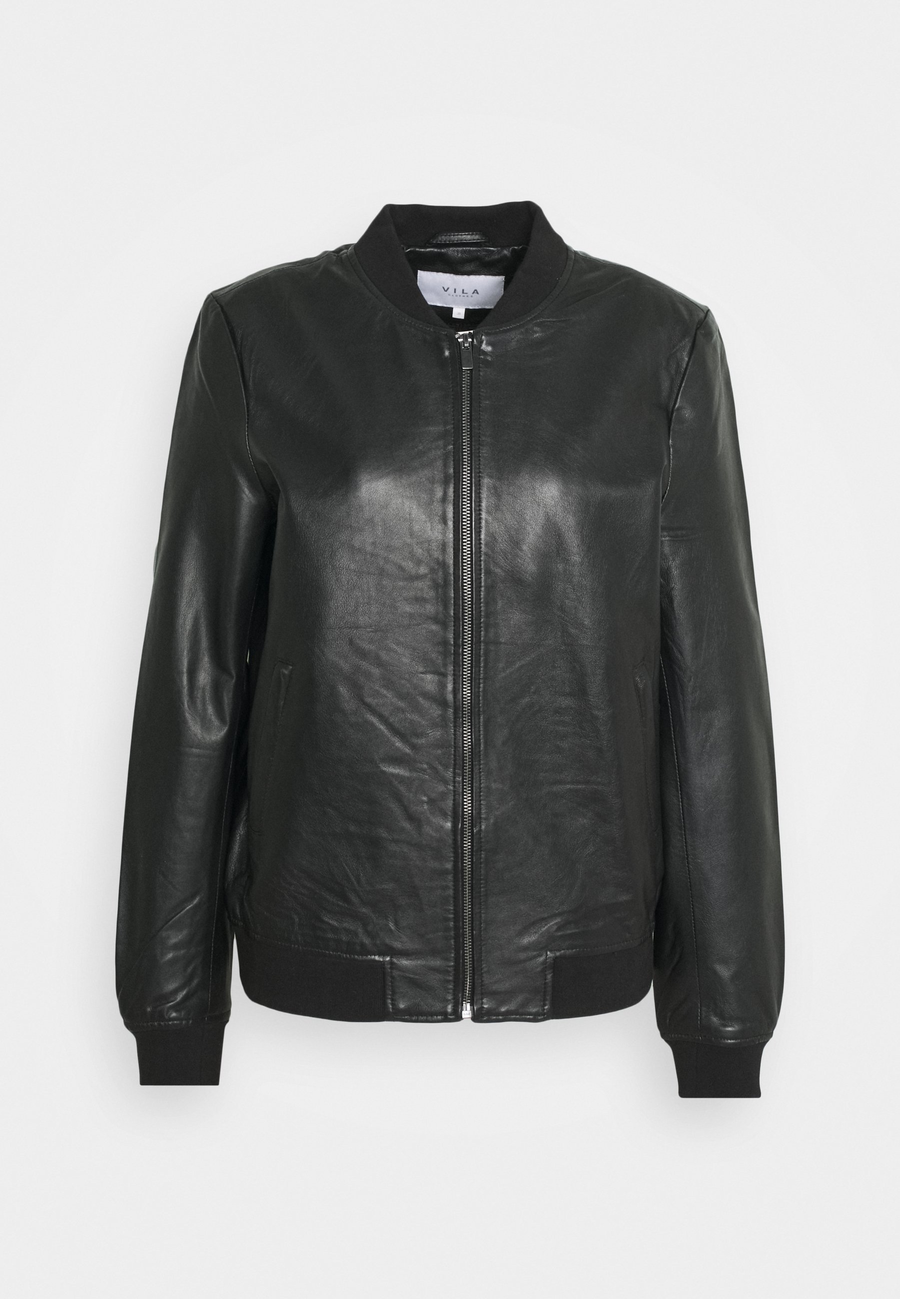VISHEEPO LEATHER JACKET Leren jas black VISHEEPO LEATHER JACKET Leren jas black