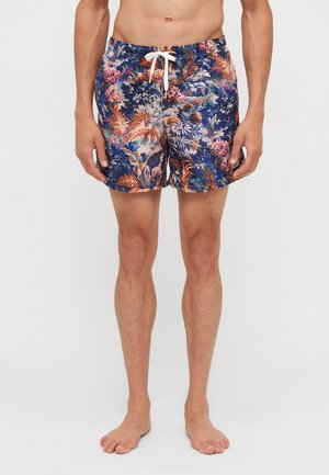 FOREST FLORAL PRINTED SWIM TRUNKS - Plavecké šortky  - blue