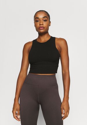 LAYERING CROP TANK - Débardeur - black
