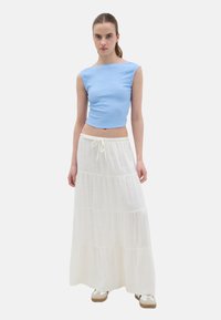 B.ANGEL CRINKLE-EFFECT CROPPED  - Top - light blue