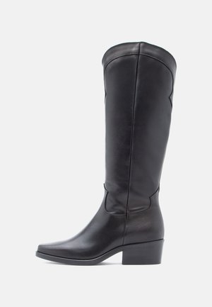 LEATHER - Cowboy/Biker boots - black