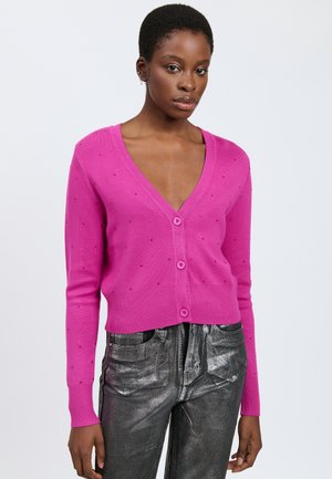 INFLUENCER RHINESTONES - Chaqueta de punto - fuchsia