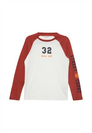 MIT KONTRAST - Langarmshirt - rubinrot